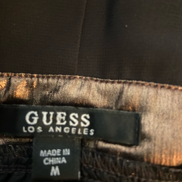 Guess bronze vneck sleeveless blouse top Venetia metallic medium top with peplum - Picture 8 of 9